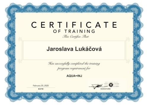 Certifikat Aqua Inj