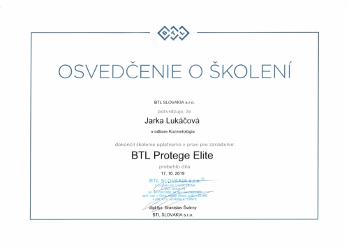 Certifikat BTL Protege Elite